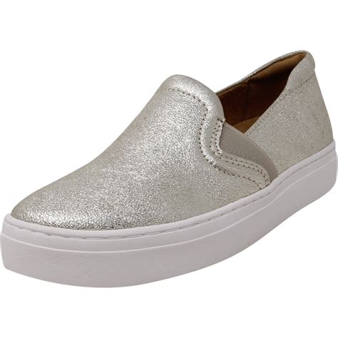 women's gold slip on sneakers.